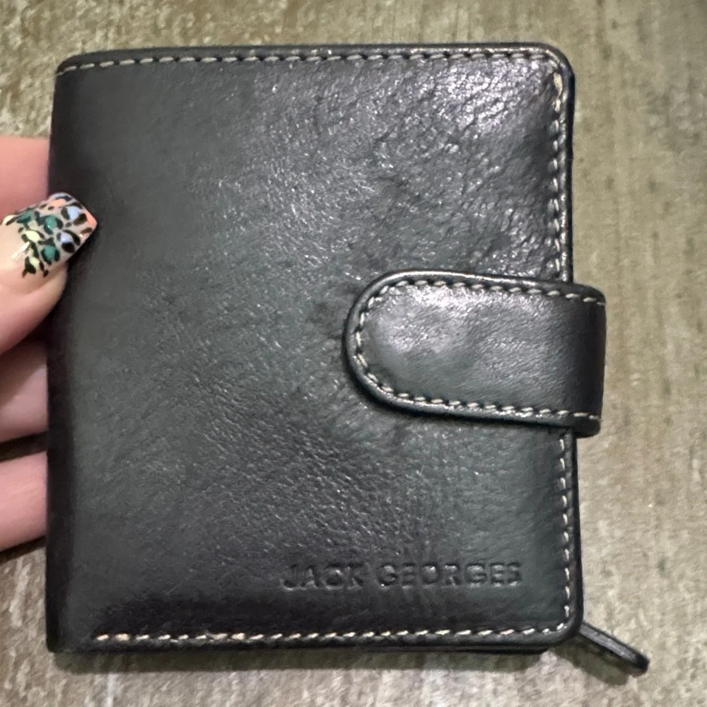 Jack Georges Black Leather Taxi Wallet